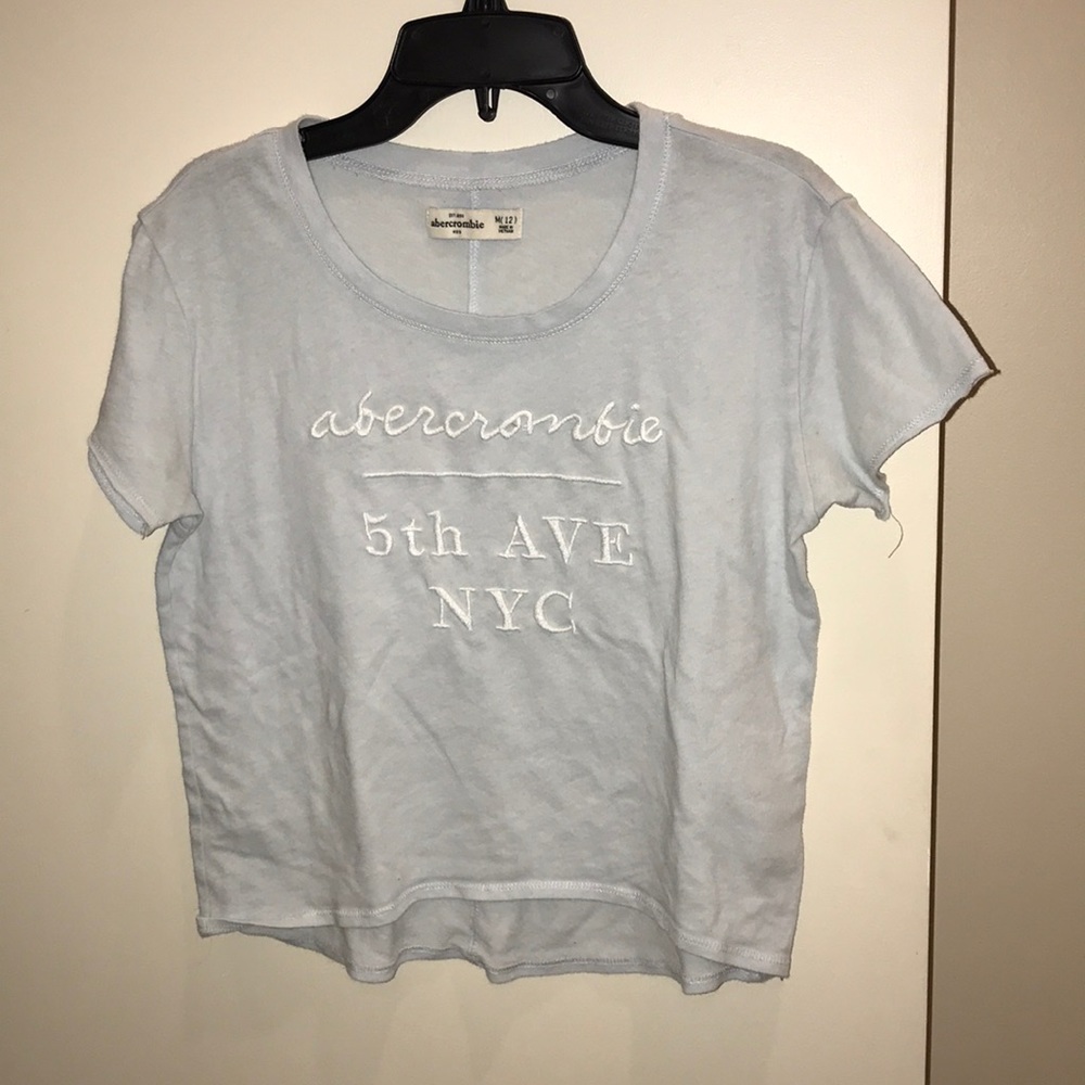 abercrombie and fitch cropped t-shirt, light blue